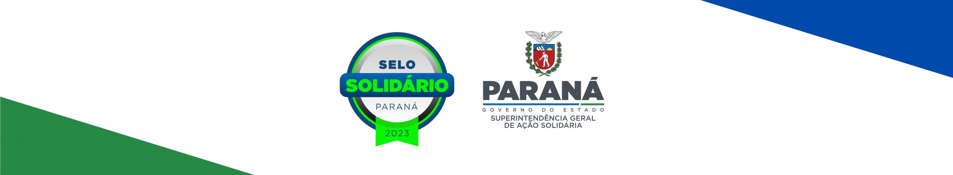 Logomarca do Selo Solidário Paraná e da Superintendência Geral de Ação Solidária