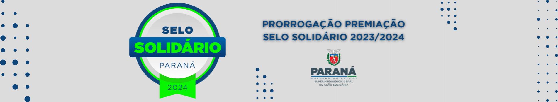 prorrogação premiação selo solidário 2023/2024 com a logo do selo e da sgas