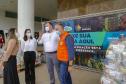 A edição 2021 da campanha Cesta Solidária Paraná, encerrada na terça-feira (06), conseguiu arrecadar mais de 200 toneladas de alimentos. Foto Gilson abreu/AEN