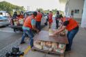 A edição 2021 da campanha Cesta Solidária Paraná, encerrada na terça-feira (06), conseguiu arrecadar mais de 200 toneladas de alimentos. Foto Gilson abreu/AEN