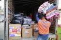 Ponto de arrecadação de cobertores e roupas. Foto: Valdelino Pontes