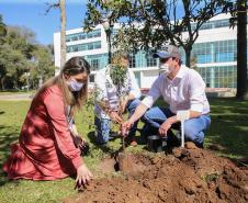 O Governador Carlos Massa Ratinho Junior participa nesta sexta-feira (28), da campanha Floresce Paraná, em comemoração ao Dia Nacional do Voluntariado. A ação é liderada pela primeira-dama do Estado e presidente do Conselho de Ação Solidária, Luciana Saito Massa. Acompanhados do secretário do Desenvolvimento Sustentável e do Turismo, Marcio Nunes. Curitiba, 28/08/2020. Foto: Geraldo Bubniak/AEN