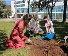 O Governador Carlos Massa Ratinho Junior participa nesta sexta-feira (28), da campanha Floresce Paraná, em comemoração ao Dia Nacional do Voluntariado. A ação é liderada pela primeira-dama do Estado e presidente do Conselho de Ação Solidária, Luciana Saito Massa. Acompanhados do secretário do Desenvolvimento Sustentável e do Turismo, Marcio Nunes. Curitiba, 28/08/2020. Foto: Geraldo Bubniak/AEN