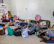 Ponto de arrecadação de cobertores e roupas. Foto: Valdelino Pontes