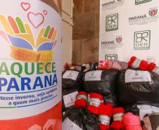 Ponto de arrecadação de cobertores e roupas. Foto: Valdelino Pontes