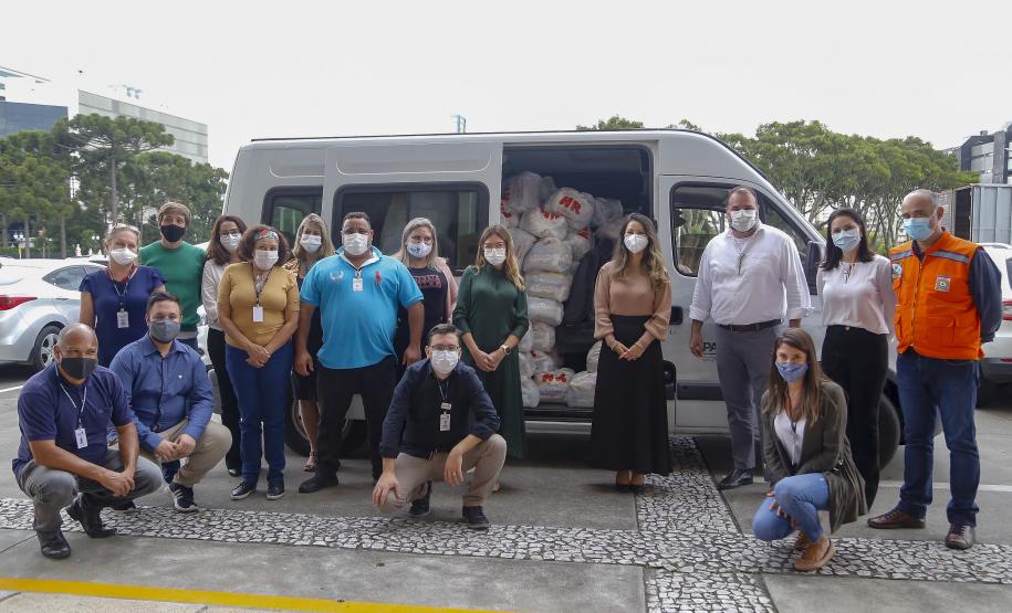A edição 2021 da campanha Cesta Solidária Paraná, encerrada na terça-feira (06), conseguiu arrecadar mais de 200 toneladas de alimentos. Foto Gilson abreu/AEN