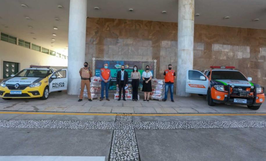 A edição 2021 da campanha Cesta Solidária Paraná, encerrada na terça-feira (06), conseguiu arrecadar mais de 200 toneladas de alimentos. Foto Gilson abreu/AEN