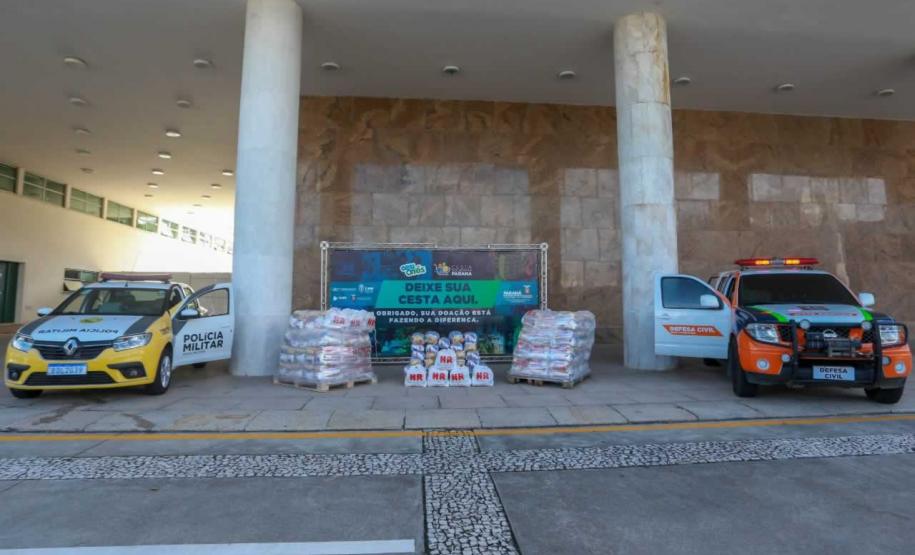A edição 2021 da campanha Cesta Solidária Paraná, encerrada na terça-feira (06), conseguiu arrecadar mais de 200 toneladas de alimentos. Foto Gilson abreu/AEN