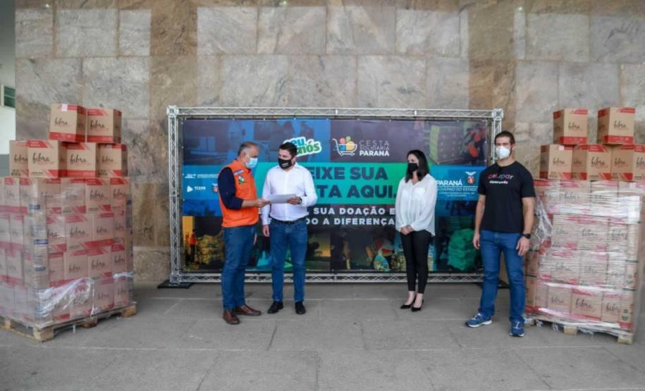 A edição 2021 da campanha Cesta Solidária Paraná, encerrada na terça-feira (06), conseguiu arrecadar mais de 200 toneladas de alimentos. Foto Gilson abreu/AEN