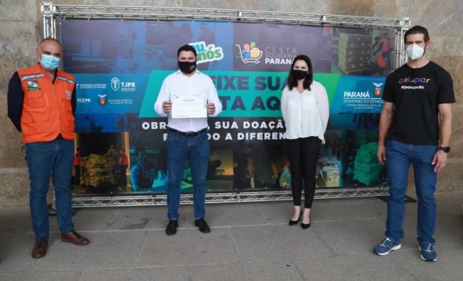 A edição 2021 da campanha Cesta Solidária Paraná, encerrada na terça-feira (06), conseguiu arrecadar mais de 200 toneladas de alimentos. Foto Gilson abreu/AEN