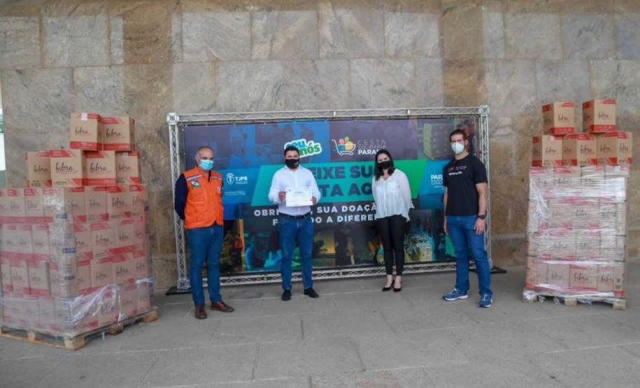 A edição 2021 da campanha Cesta Solidária Paraná, encerrada na terça-feira (06), conseguiu arrecadar mais de 200 toneladas de alimentos. Foto Gilson abreu/AEN