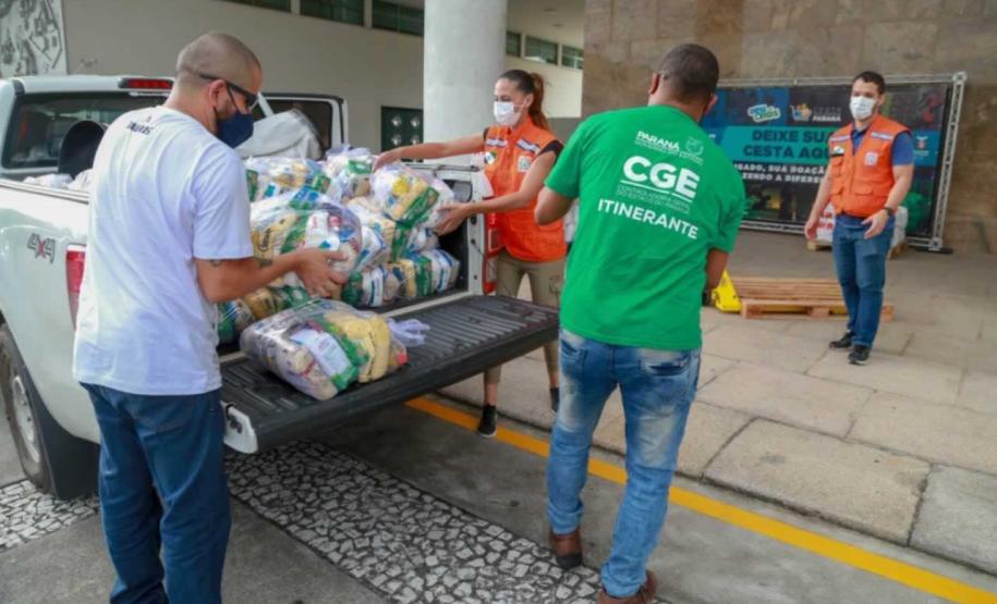A edição 2021 da campanha Cesta Solidária Paraná, encerrada na terça-feira (06), conseguiu arrecadar mais de 200 toneladas de alimentos. Foto Gilson abreu/AEN
