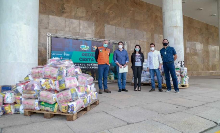 A edição 2021 da campanha Cesta Solidária Paraná, encerrada na terça-feira (06), conseguiu arrecadar mais de 200 toneladas de alimentos. Foto Gilson abreu/AEN