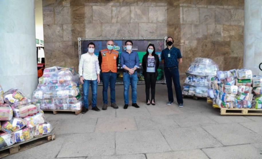 A edição 2021 da campanha Cesta Solidária Paraná, encerrada na terça-feira (06), conseguiu arrecadar mais de 200 toneladas de alimentos. Foto Gilson abreu/AEN