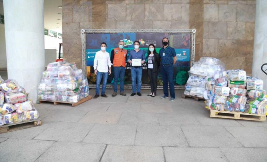 A edição 2021 da campanha Cesta Solidária Paraná, encerrada na terça-feira (06), conseguiu arrecadar mais de 200 toneladas de alimentos. Foto Gilson abreu/AEN