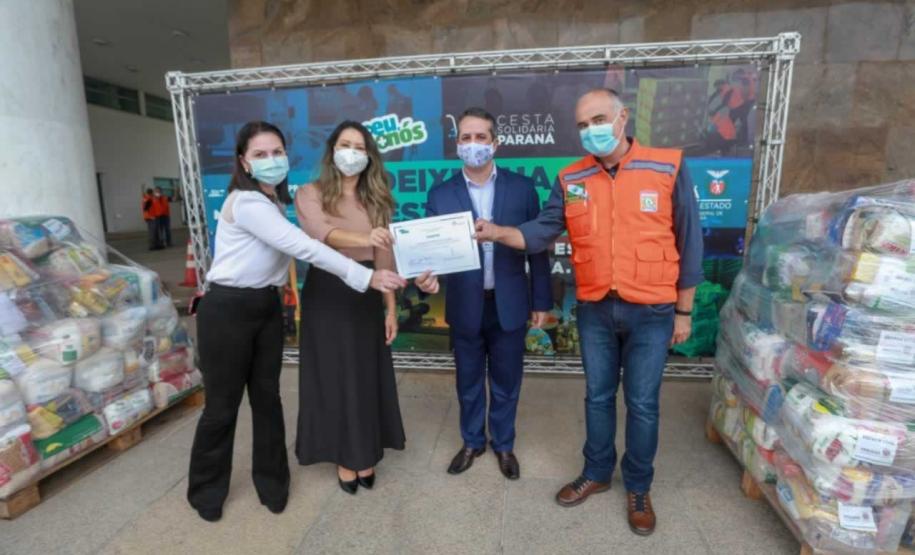 A edição 2021 da campanha Cesta Solidária Paraná, encerrada na terça-feira (06), conseguiu arrecadar mais de 200 toneladas de alimentos. Foto Gilson abreu/AEN