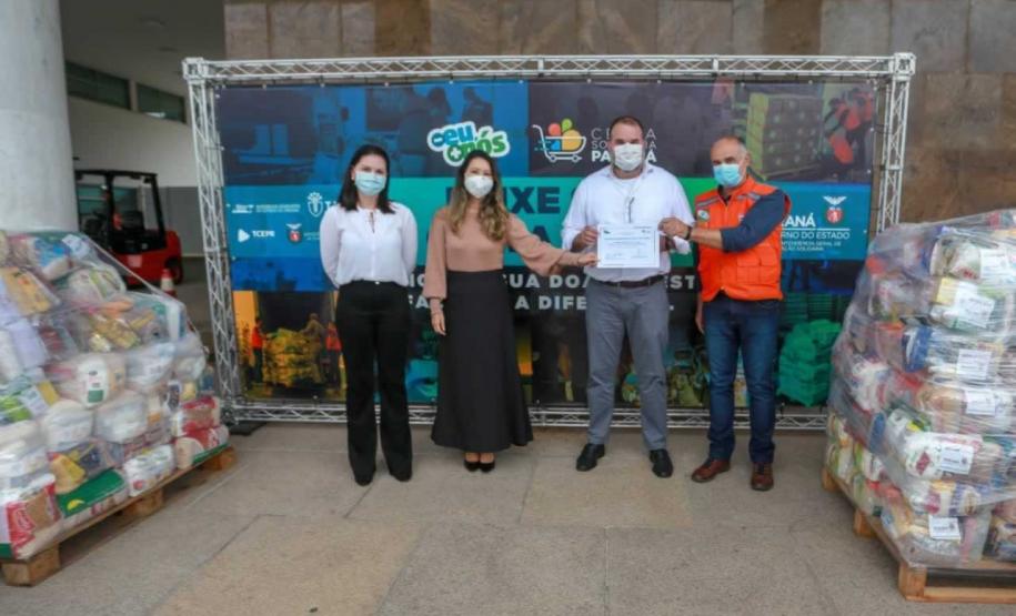 A edição 2021 da campanha Cesta Solidária Paraná, encerrada na terça-feira (06), conseguiu arrecadar mais de 200 toneladas de alimentos. Foto Gilson abreu/AEN