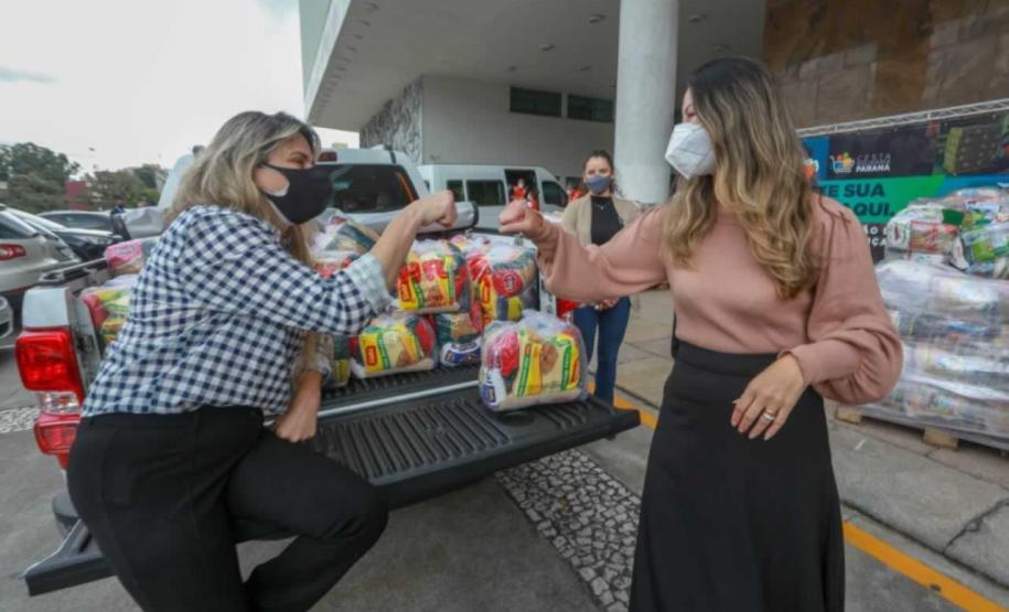 A edição 2021 da campanha Cesta Solidária Paraná, encerrada na terça-feira (06), conseguiu arrecadar mais de 200 toneladas de alimentos. Foto Gilson abreu/AEN