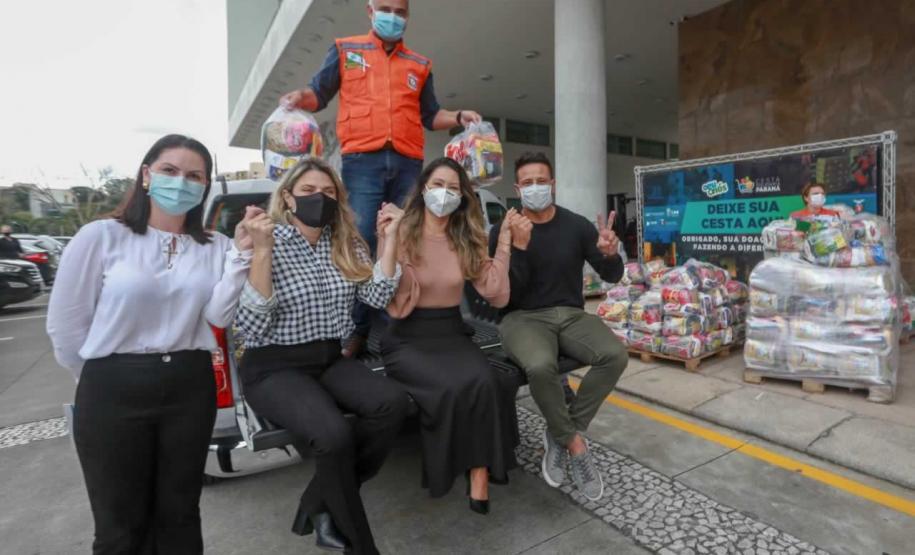 A edição 2021 da campanha Cesta Solidária Paraná, encerrada na terça-feira (06), conseguiu arrecadar mais de 200 toneladas de alimentos. Foto Gilson abreu/AEN