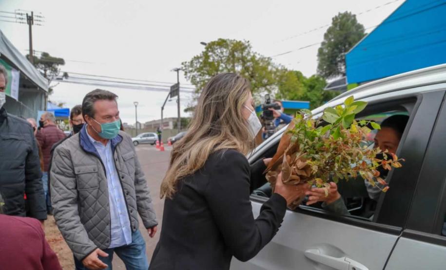 O Governador Carlos Massa Ratinho Junior participa nesta sexta-feira (28), da campanha Floresce Paraná, em comemoração ao Dia Nacional do Voluntariado. A ação é liderada pela primeira-dama do Estado e presidente do Conselho de Ação Solidária, Luciana Saito Massa. Acompanhados do secretário do Desenvolvimento Sustentável e do Turismo, Marcio Nunes. Curitiba, 28/08/2020. Foto: Geraldo Bubniak/AEN