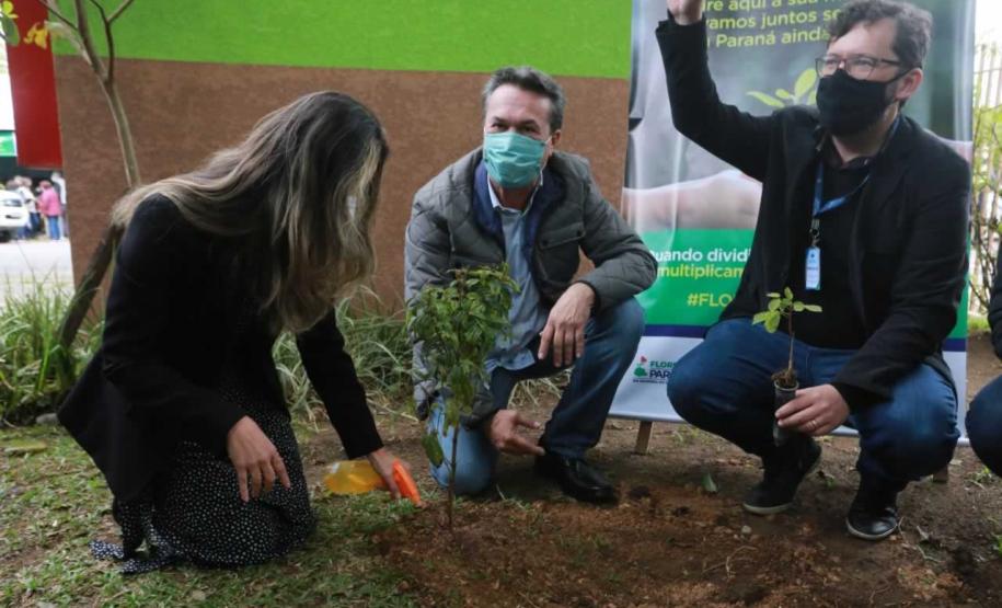 O Governador Carlos Massa Ratinho Junior participa nesta sexta-feira (28), da campanha Floresce Paraná, em comemoração ao Dia Nacional do Voluntariado. A ação é liderada pela primeira-dama do Estado e presidente do Conselho de Ação Solidária, Luciana Saito Massa. Acompanhados do secretário do Desenvolvimento Sustentável e do Turismo, Marcio Nunes. Curitiba, 28/08/2020. Foto: Geraldo Bubniak/AEN